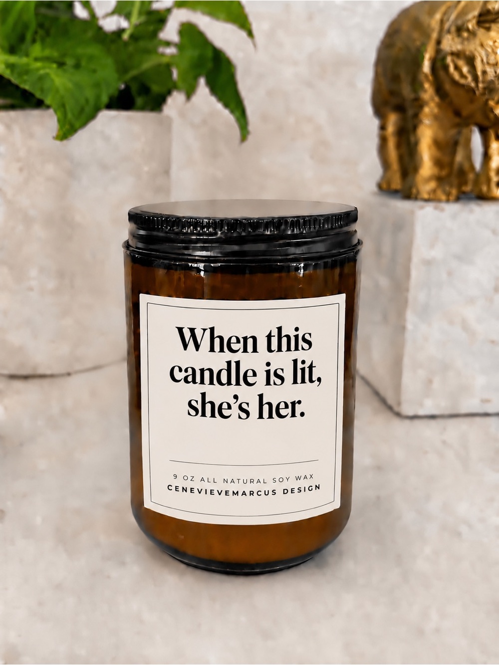 “When This Candle Is Lit, She’s Her” 9 oz Soy Wax Candle